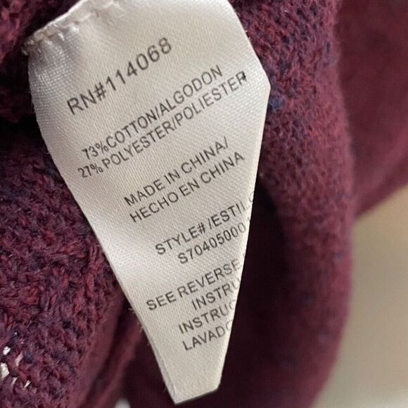 PAMELA LOVE Midi Sweater Dress Women Medium Maroon Long Sleeve A-Line Knit - Picture 14 of 15